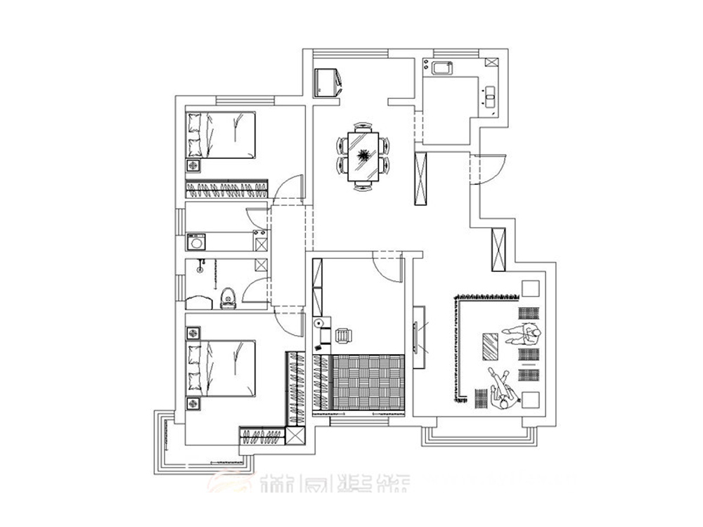 醫(yī)大家屬樓-130平米-北歐風格-戶型圖.jpg